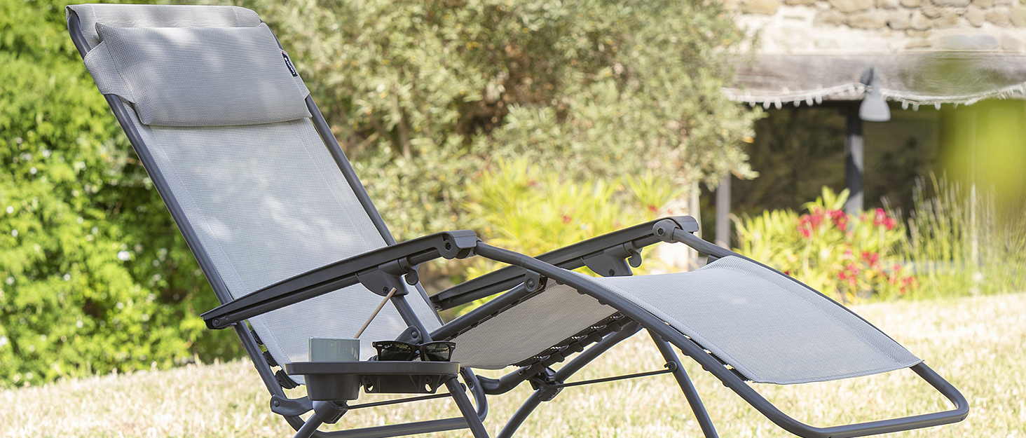 Крісло-шезлонг Lafuma Mobilier Zero Gravity R Clip - розкладне для тераси та саду, міцне Batyline®, багатопозиційне, комфортне, Франція, кольору жита