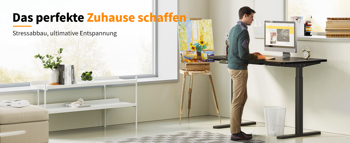 Електричний регульований стіл MAIDeSITe EL2 Pro Art з овальною основою, чорний. Підйом до 180 кг, 4 пам'яті, захист від зіткнень