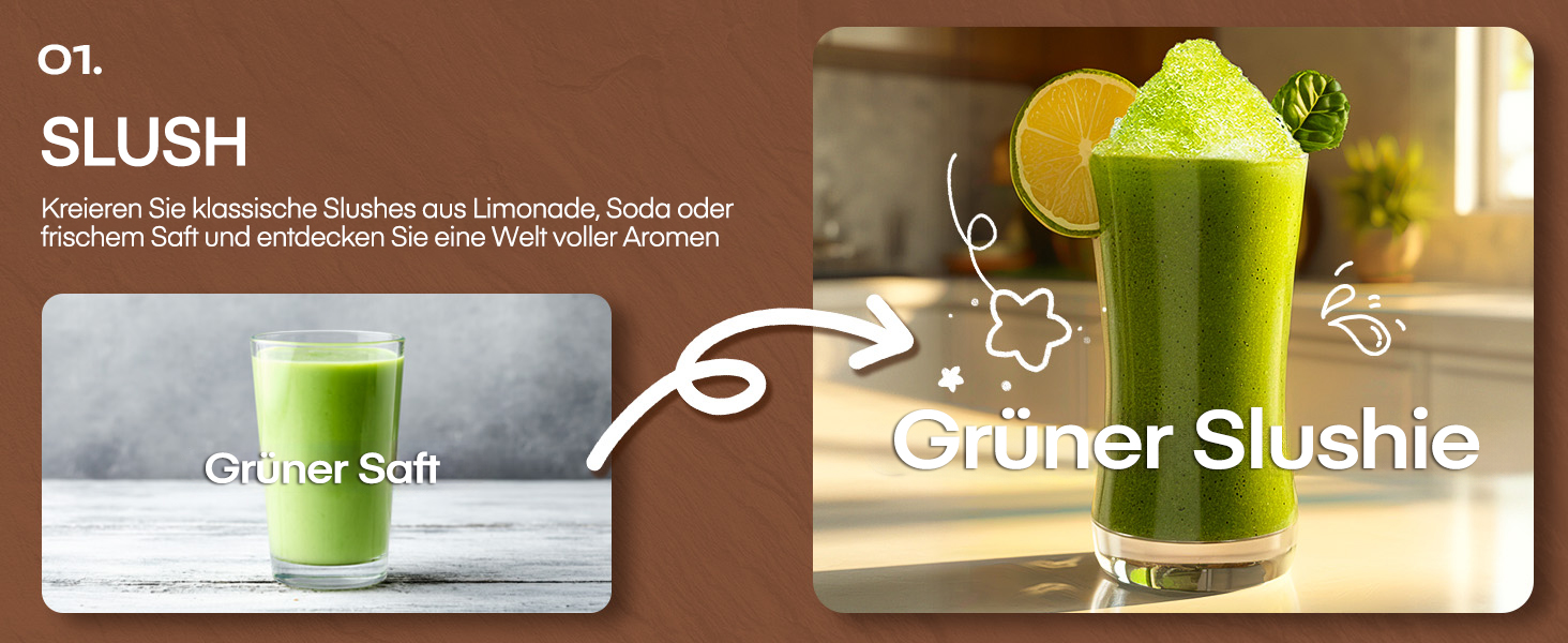 Машина для приготування сляш та коктейлів 2L, 5-в-1, Quickfreeze Technology, для дому