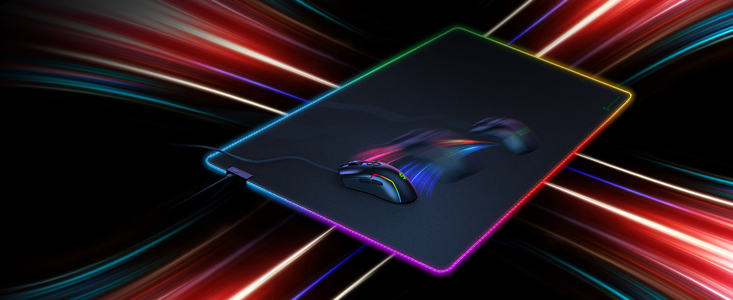 Ігрова мишка Pad Black Shark XXL 1200 x 600 мм - великий килимок для миші з водовідштовхувальним покриттям та антиковзною основою. Аксесуар для геймінгу Manta P4 (RGB)