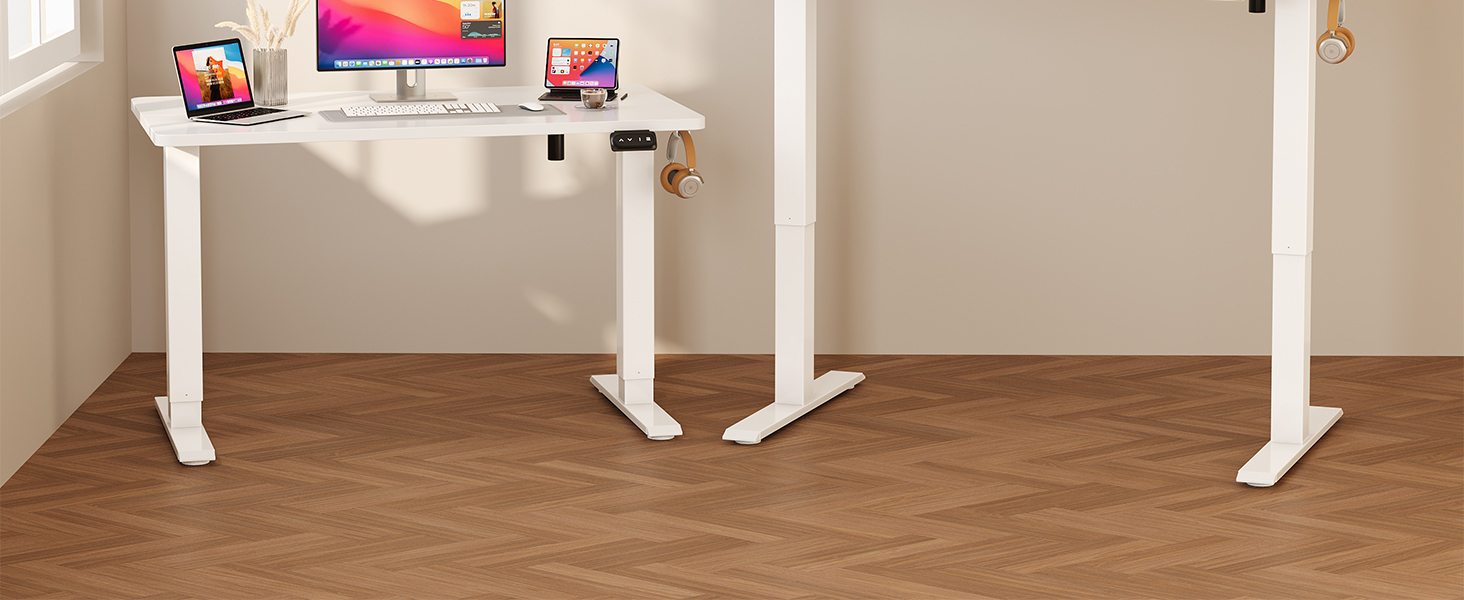 Електричний стіл JUMMICO з регулюванням висоти, пам'яттю, 140 x 60 см, білий