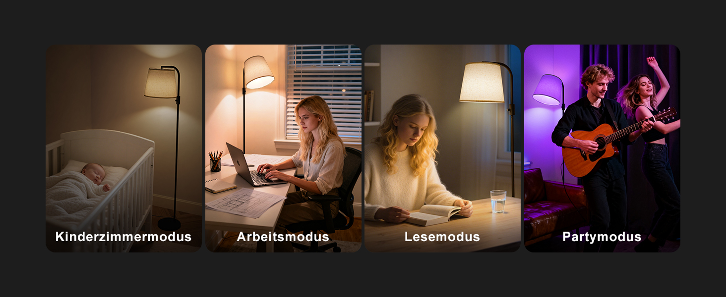 Світлодіодна торшер DUSKTEC RGB для вітальні, смарт-лампа з димером, керування через додаток, тепле та холодне біле світло, 10W, 1200LM, аркова лампа для читання, приліжкова лампа