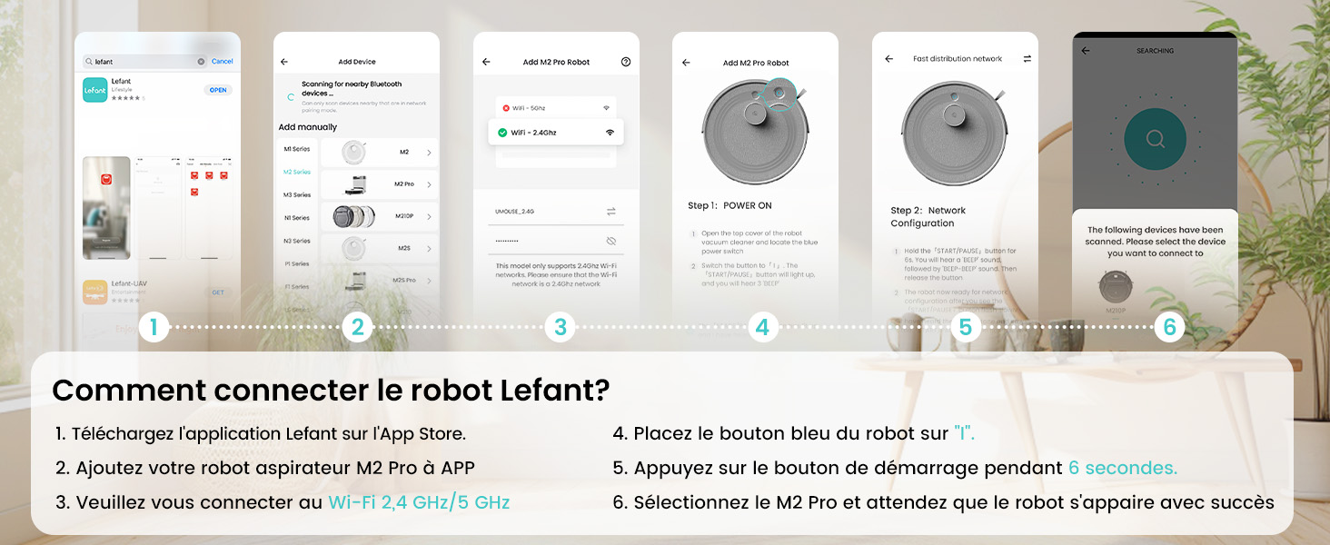 Робот-пилосос LEFANT M2 Plus з картографією, лазерною навігацією, 6000Pa, персоналізованим прибиранням, WiFi/App/Alexa, чорний (M2 Pro Grey)