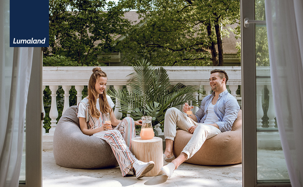 Мішок для сидіння Lumaland Comfort Line 80x90x50 см, темно-сірий - м'яке та зручне крісло-мішок для дітей та дорослих з EPS-гранулами