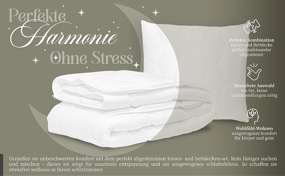 Комплект постільної білизни Fam' Home 200x200 см та 2 подушки 80x80 см – комплект для 2 осіб, антиалергенний, мікрофібра, Oeko-Tex® сертифікат, машинне прання