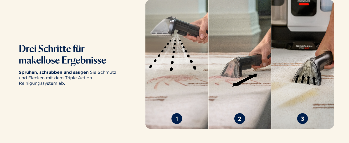 BISSELL SpotClean ProHeat Advanced - професійний мийник килимів та м'яких меблів, 1125W, з кабелем, 3924N