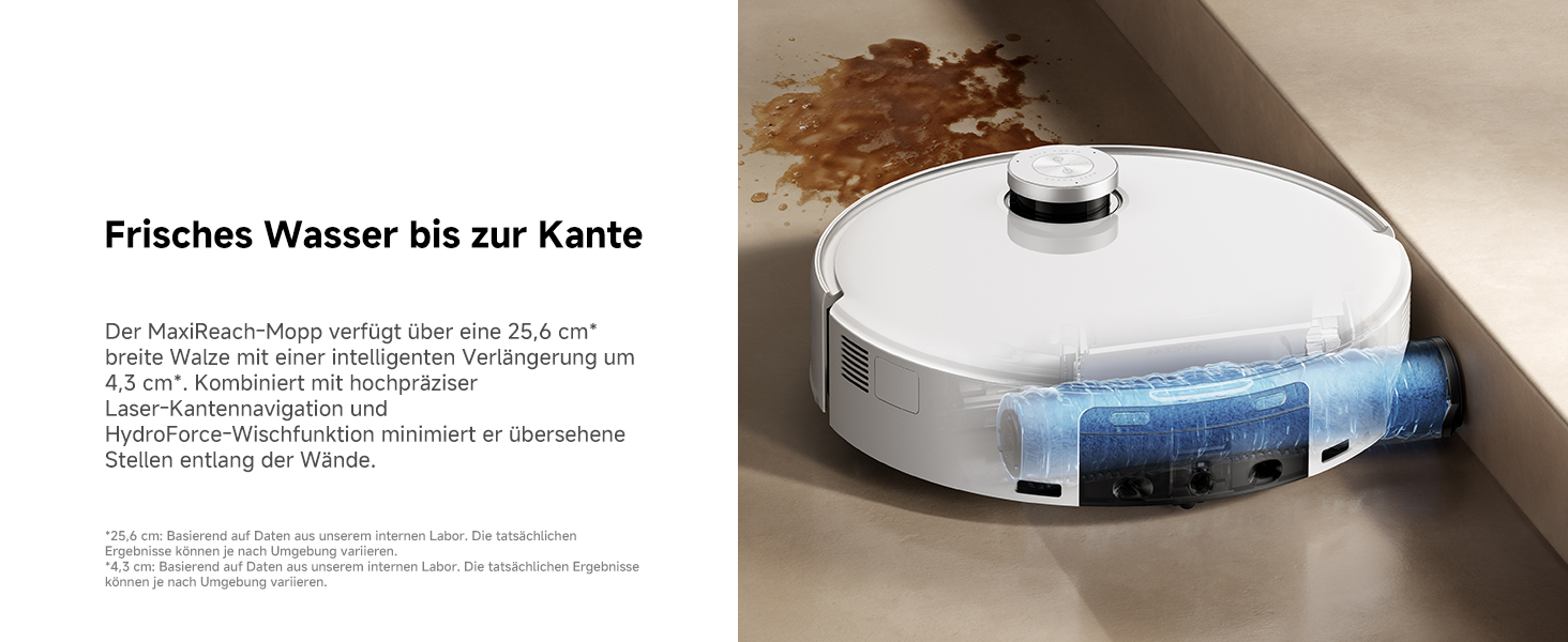 Робот-пилосос Mova V50 Ultra з функцією миття підлоги, 24000 Па, подолання перешкод 6 см, навігація Liftable Navigation+RGB AI+LED, 80°C гаряча вода, 63°C самостійна сушка, DuoSolution System, щітка Tricut (Z60 Ultra Standalone)