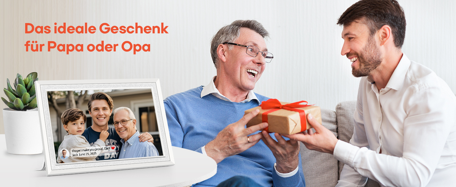 Frameo: Цифровий фоторамка 10.1 дюйма, HD 1280*800 IPS, сенсорний екран, 32GB, автоповорот, Frameo App