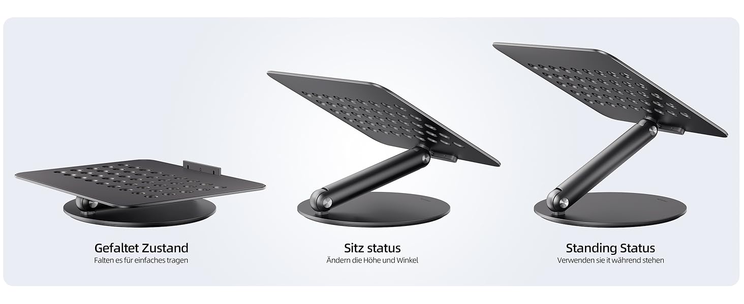 Стійка для ноутбука LULULOOK, регульована, 360° обертання, для MacBook, 10-17