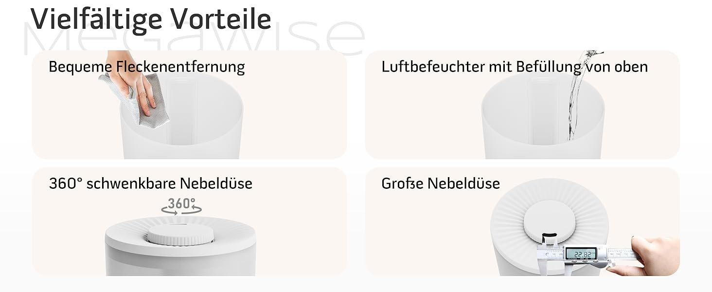 Набір з 2 ультразвукових зволожувачів повітря H1-XIT по 2л, білі, з верхнім наливом та нано-розпиленням для дитячої кімнати, спальні та вітальні