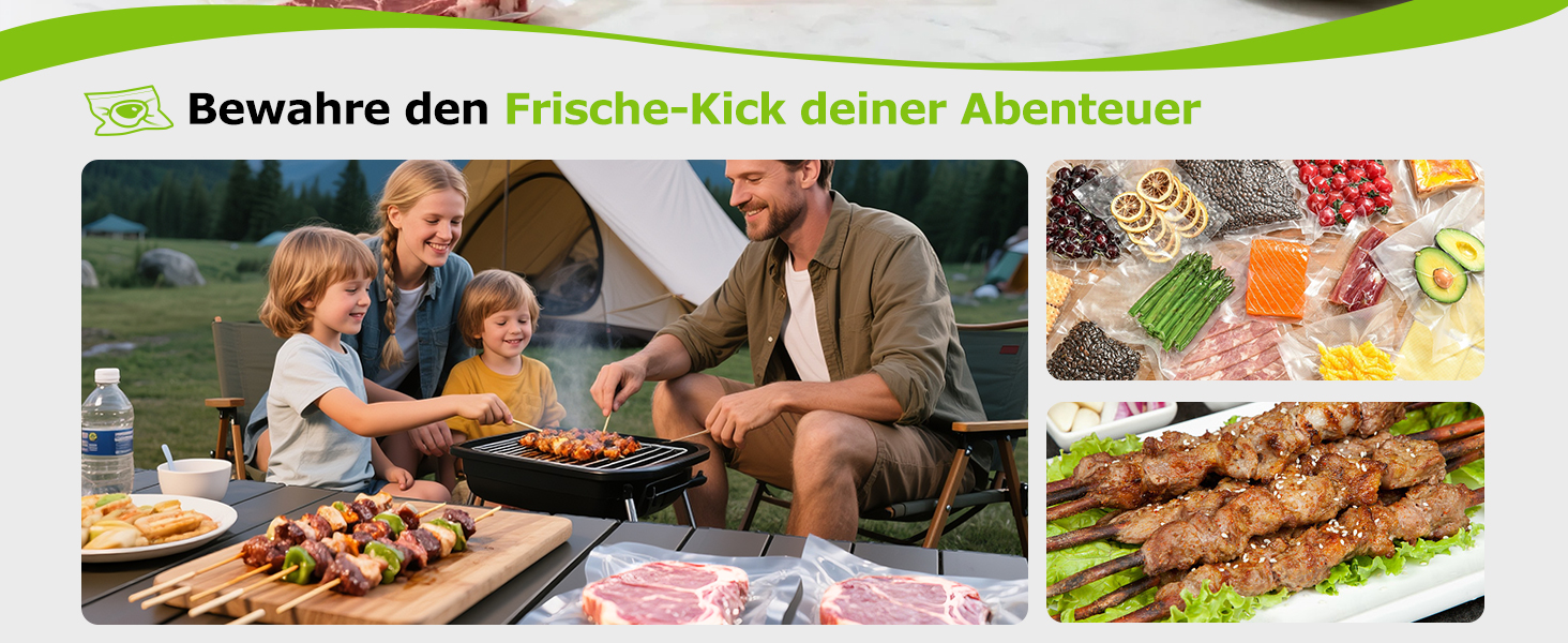 Вакууматор Bonsenkitchen VS5100 для Sous-Vide, 15 л/хв, з вбудованим різаком та кліпсою для пакетів, сріблястий