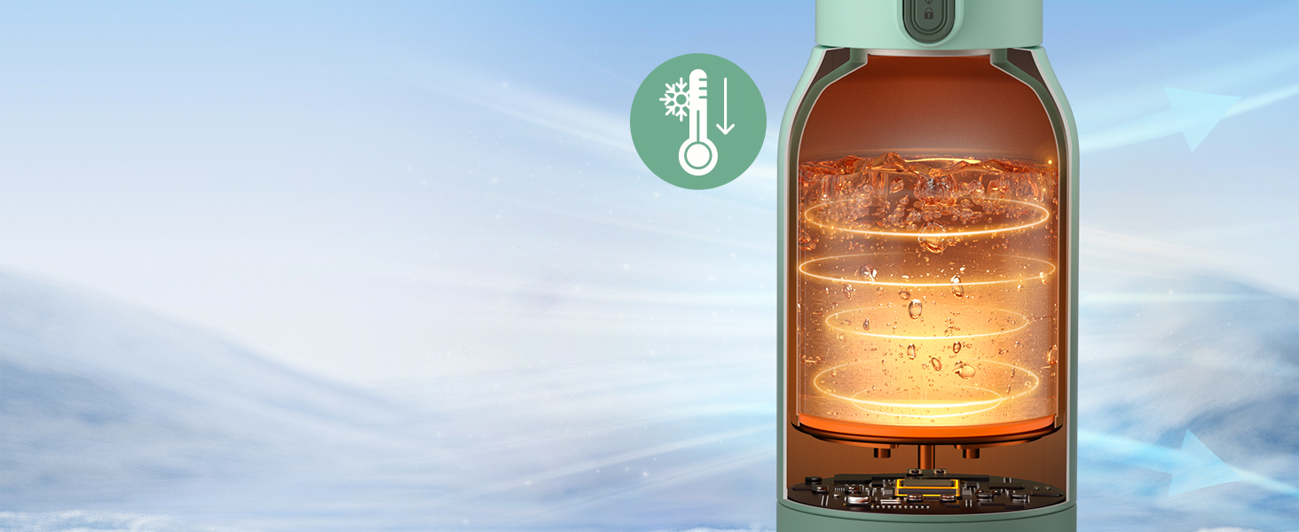 Momcozy MW05 портативний підігрівач для пляшечок, 500 мл, акумулятор 24 години, 2 режими нагріву для дитячого харчування та води, швидкий нагрів за 3 хв, зелений