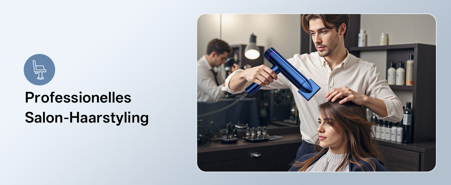 Професійний іонізаційний фен для волосся CONFU 1700W, складаний фен з магнітним диффузором та стилізуючою насадкою, низький рівень шуму, синій