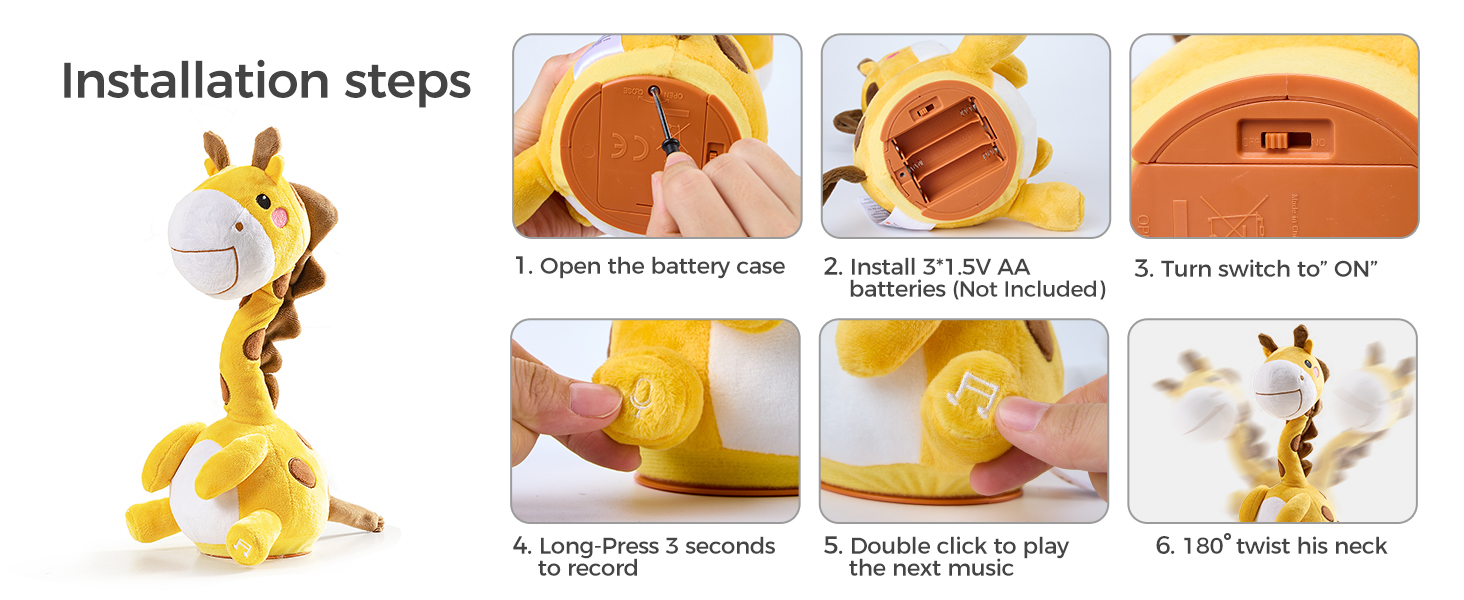 Дитяча плюшева іграшка розмовляючий танцюючий жираф Подарунок для дітей, мюзикл