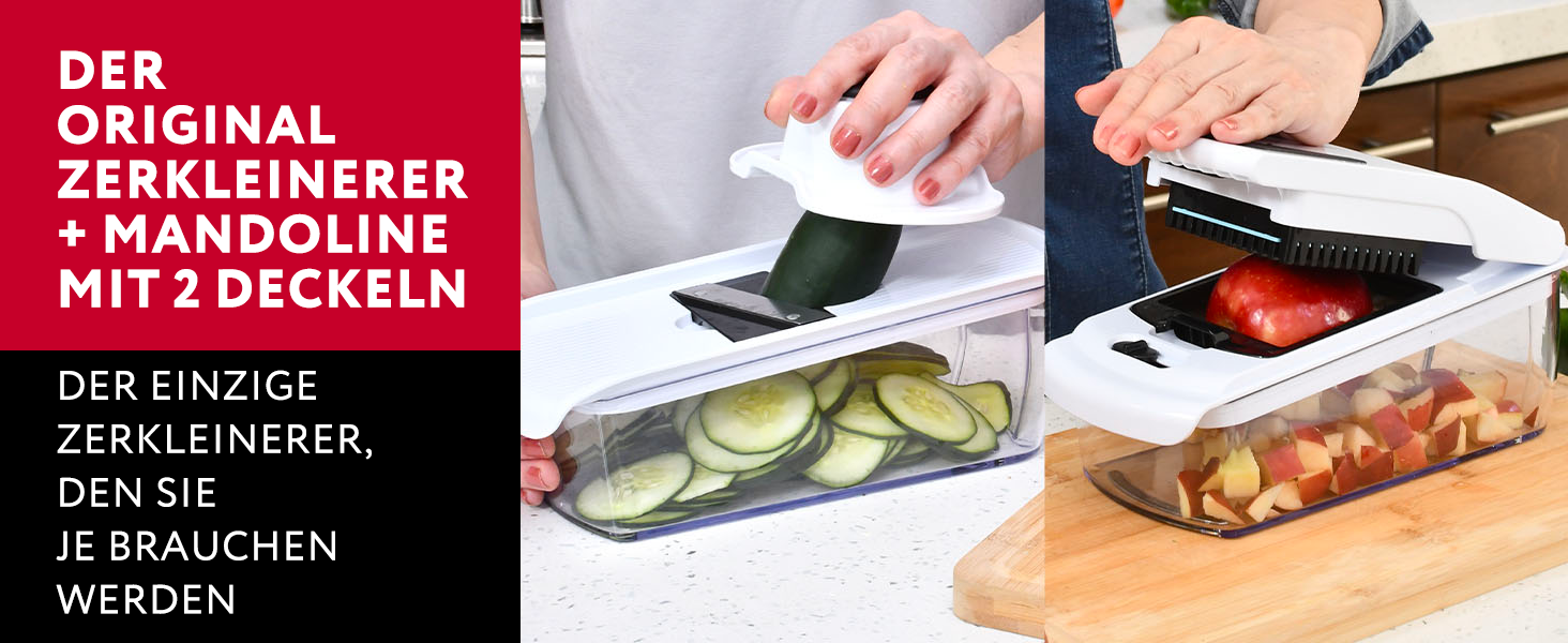 Многофункціональний овочевий слайсер-терка Mandoline 10-в-1 (білий) - для овочів, фруктів, сиру, цибулі, картоплі, огірків, жульєни