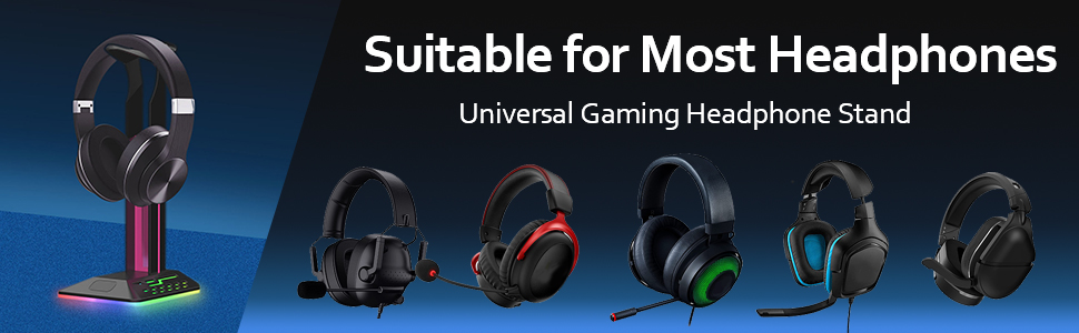 Підставка для навушників RGB VOBESTLIFE з USB-зарядкою, для геймерів, настільна