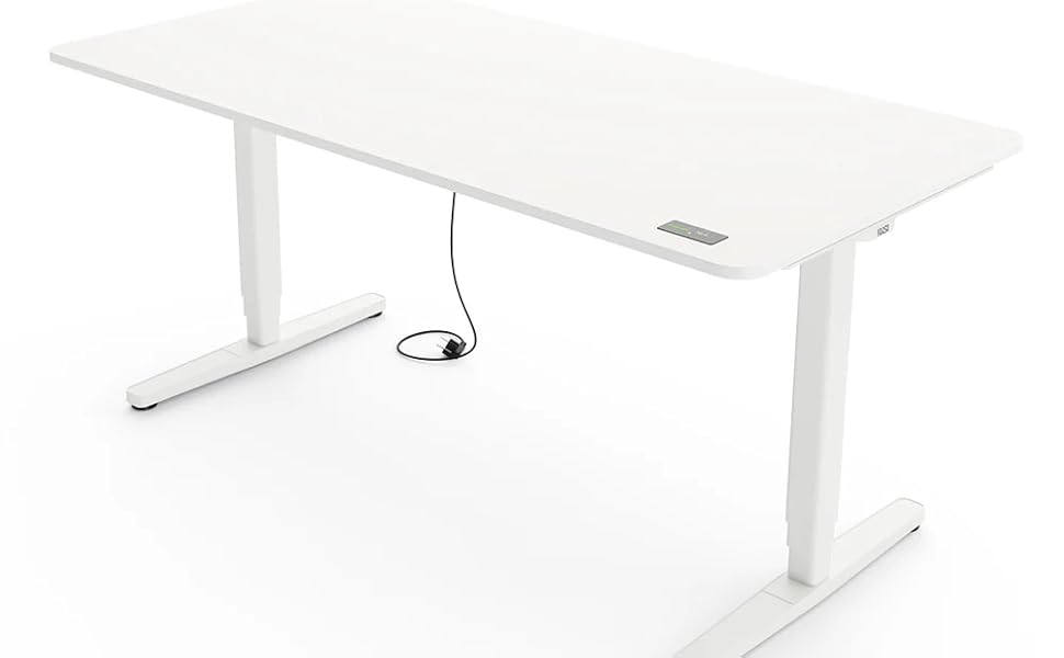 Ергономічний стіл Yaasa Desk Pro з електрорегулюванням висоти, білий 180x80 см – Multiplex. Навантаження до 120 кг, з дисплеєм ErgoTouch
