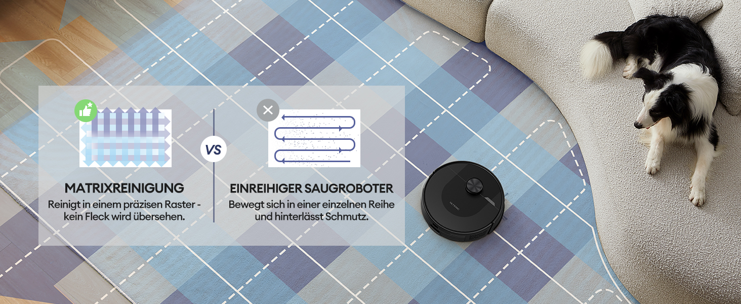 Робот-пилосос Ultenic T10 Lite з функцією миття, LiDAR-навігація, 5000Pa потужність всмоктування, 180 хвилин роботи, для шерсті тварин, килимів та твердих підлог