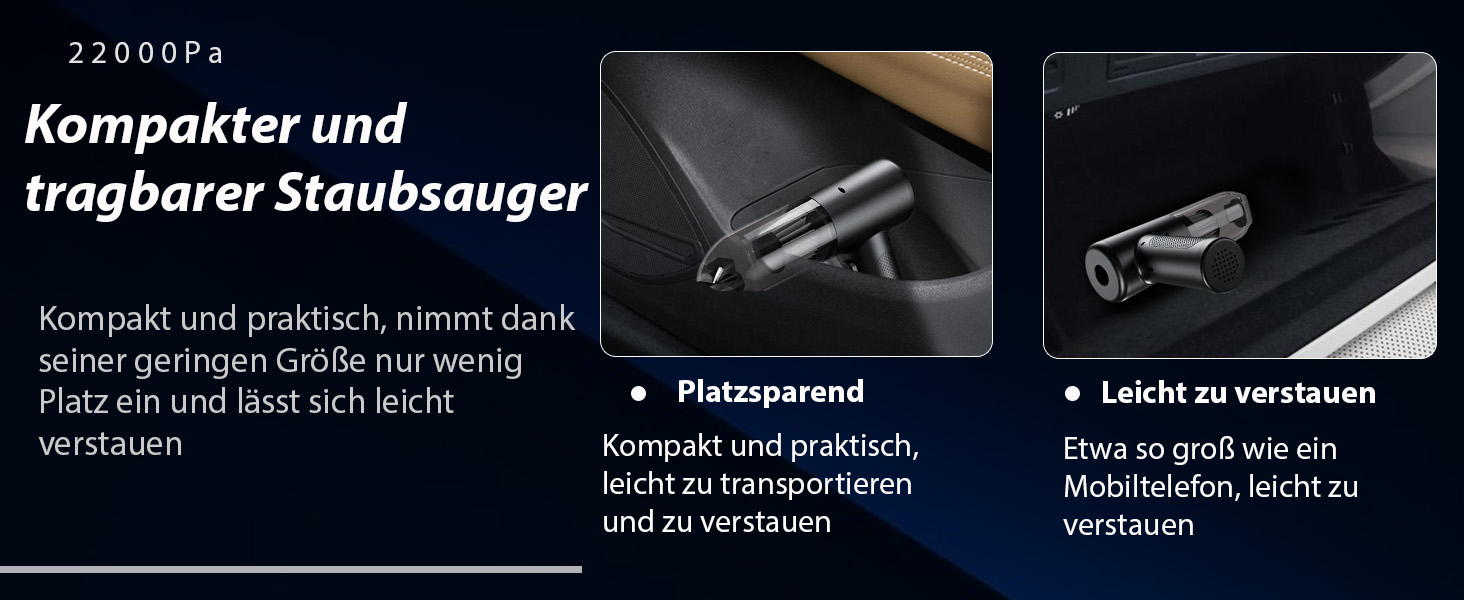 Акумуляторний ручний пилосос NEU 2026 для авто та дому, бездротовий міні-пилосос 28000Па з безщіточним двигуном та функцією самоочищення, 4-в-1, чорний з золотом