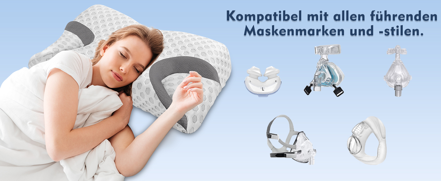 Подушка Hydomi CPAP для тих, хто спить на боці - піна з ефектом пам'яті, зменшує тиск і виходи повітря, підтримка шиї