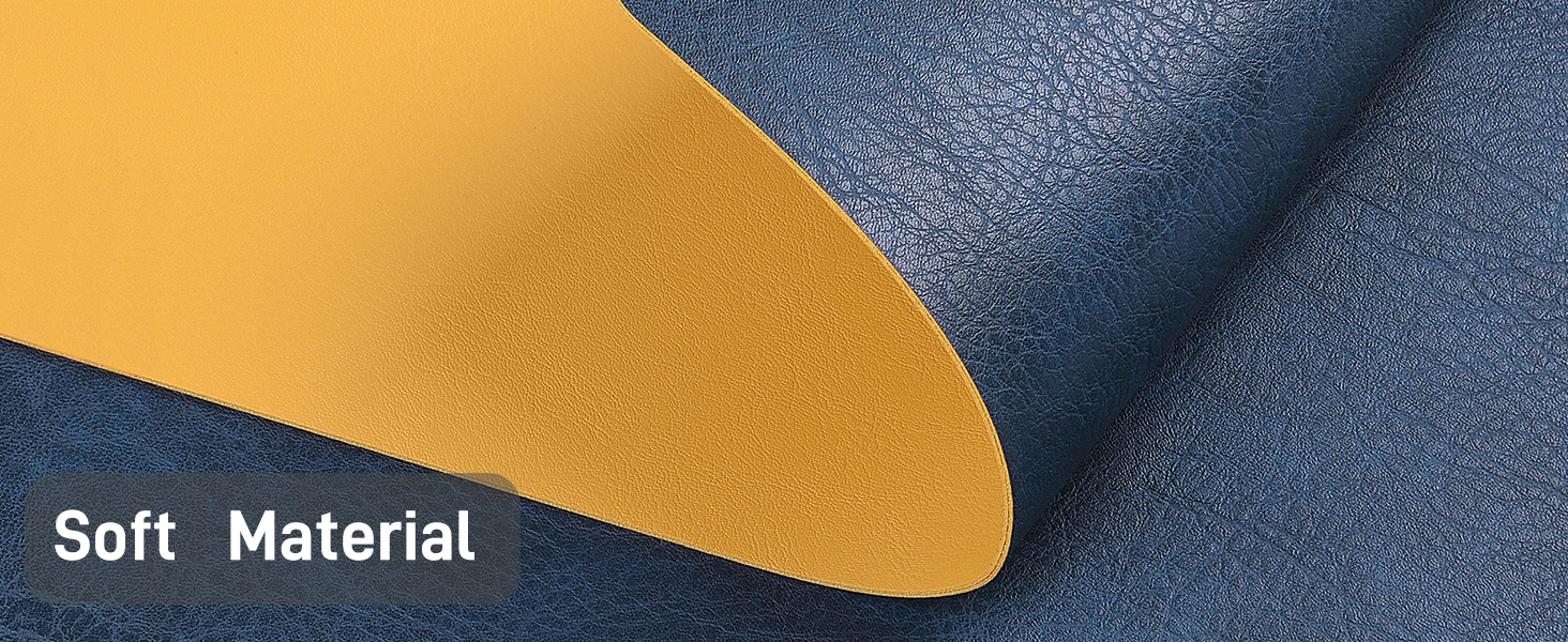 Набір підставок під тарілки 6 шт., синій, 40x30 см, нековзкі, миючіся, з термостійкого кожзаму