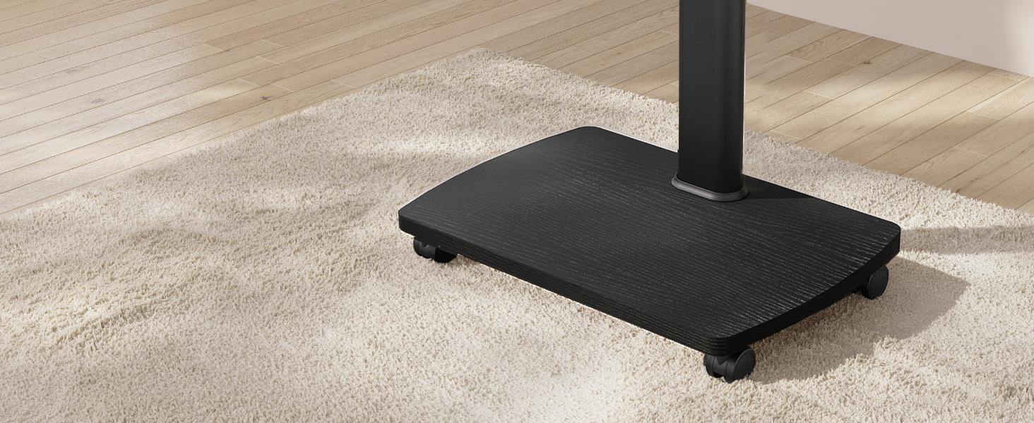 Підставка для телевізора мобільна з поличками Holz, 32-65 дюйми, чорна, VESA 400x400, до 40 кг