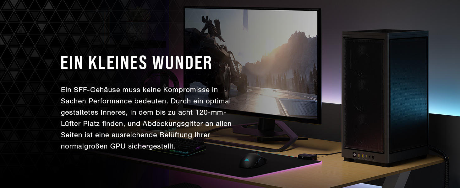 Корпус Corsair 2000D Airflow Mini ITX - Сітчаста сталь - 3 слоти для графічного процесора - Оптимізоване охолодження - Передній ввід/вивід - Чорний