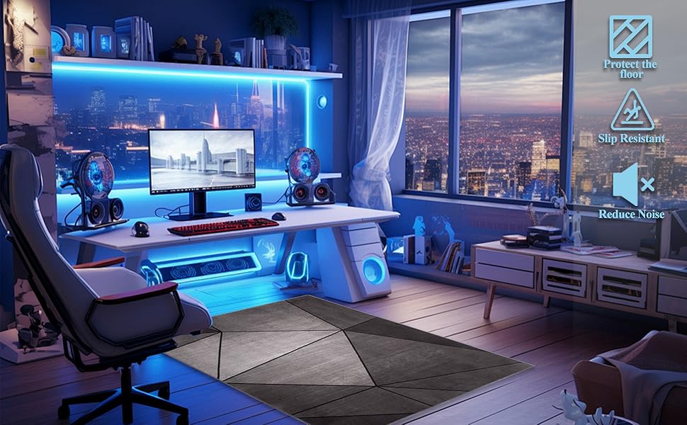 Килимок для захисту підлоги під стілець 90x120 см. Килимок під офісний/ігровий стілець, захист для твердих підлог, антиковзаюча підстилка для стільця.