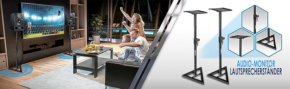 Підставка для акустики Pyle, регульована висота 66-132 см, універсальна, міцна, для студійних моніторів, 40 кг, пара