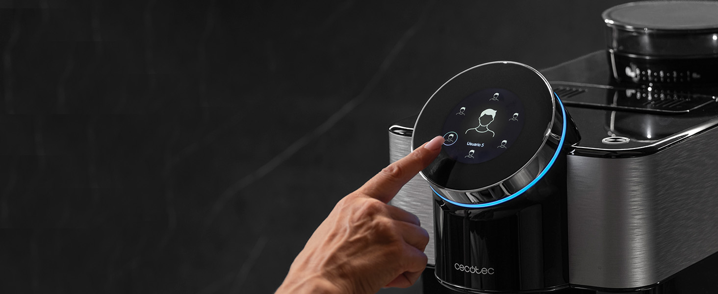 Кавомашина автоматична Cecotec Cremmaet Spin 1450W з TFT-дисплеєм, термоблоком, автоочищенням та місткістю для зерен 290г