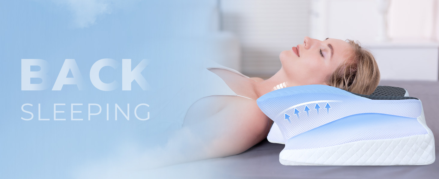 Подушка для шиї Saheyer з Memory Foam, ергономічна ортопедична подушка для сну на боці, покращує якість сну, 70 x 40 x 15/12 см, з чохлом білого та вугільно-сірого кольорів