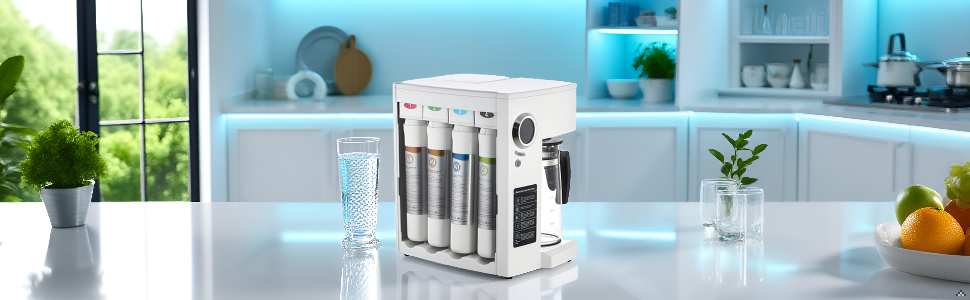 Система зворотного осмосу R.O.POT Kflow PERFECT-WATER UP ONE-STEP біла, настільна для чистої води