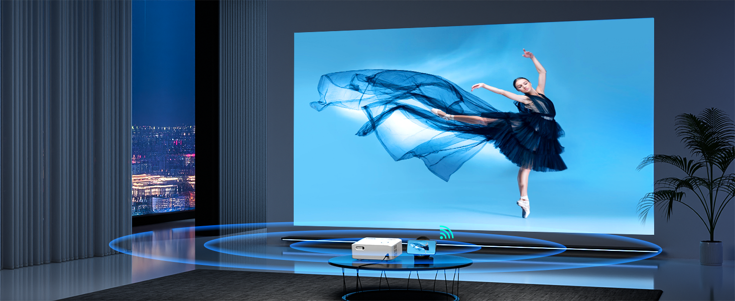 Smart Beamer 4K VISSPL: Проектор для дому та вулиці з Dolby Audio, автофокусом та WiFi 6