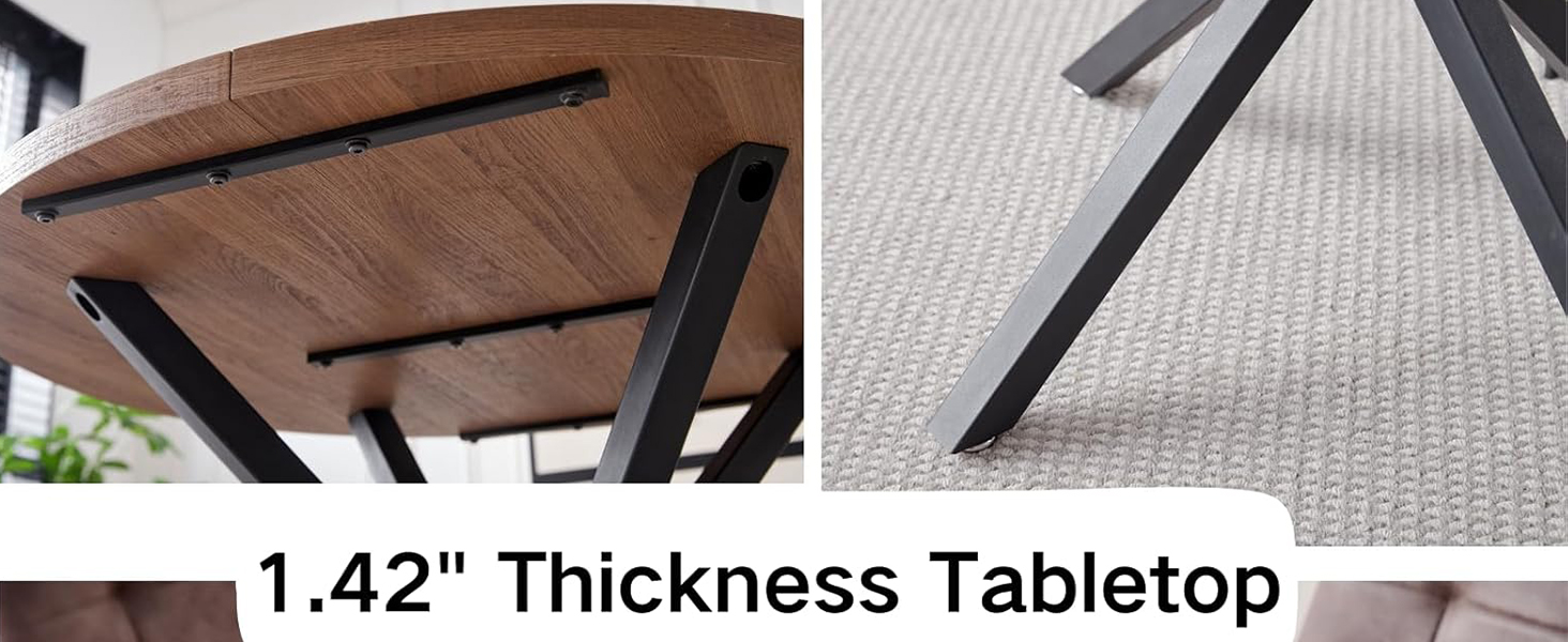 Обідній комплект на 5 персон: круглий стіл 100 см + 4 стільці (голландський флізелін), для кухні, вітальні, балкону, ресторану, офісу (темне дерево + чорний колір)