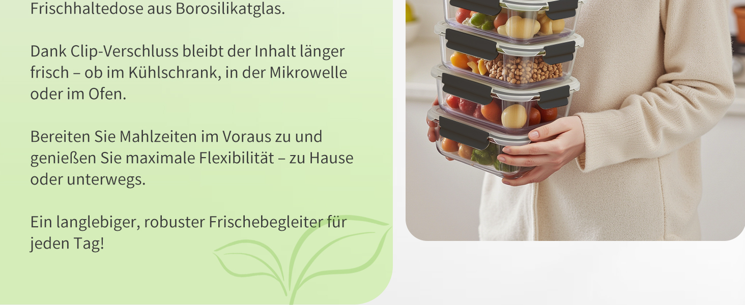 Набір контейнерів для зберігання продуктів FE1537-чорний (20 шт.): контейнери + кришки, миюча посуду, для мікрохвильовки та морозильника, герметичні