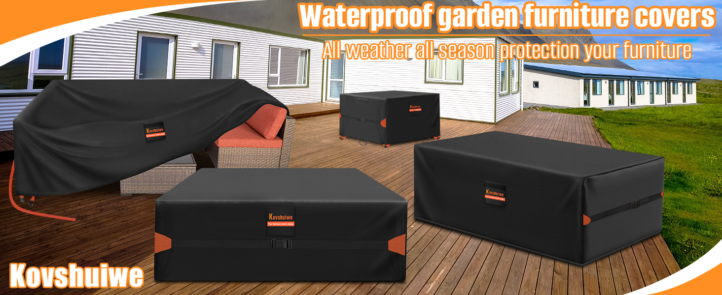 Чохол для садово-патіо меблів Kovshuiwe, вологостійкий, захист від сонця та вітру, 420D, 140x90x74 см