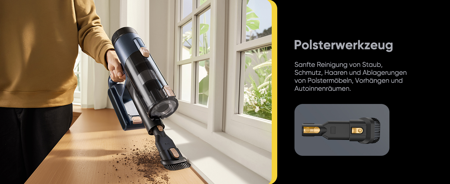 Акумуляторний пилосос Vexilar Leichter 50Kpa, 50хв, 450W, LED-дисплей, 6-в-1 для килимів, підлоги, шерсті тварин, авто, синій