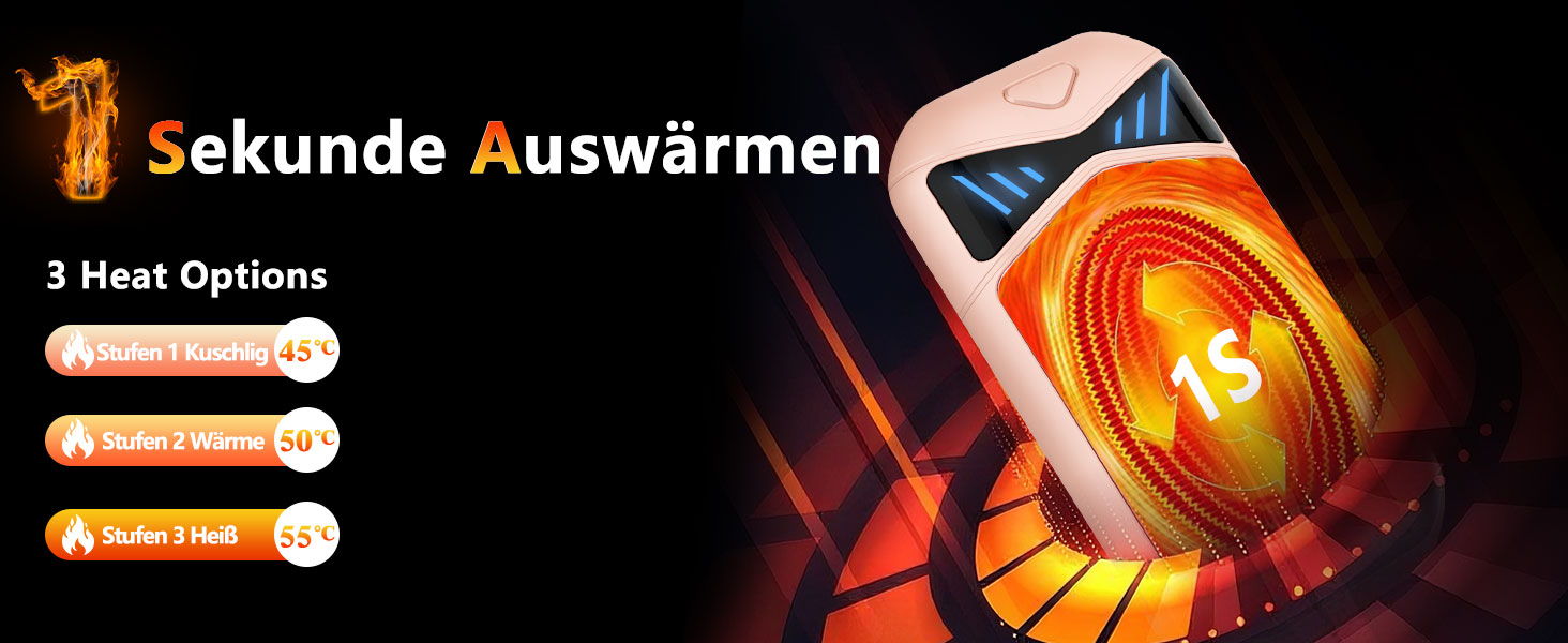 Електричні грілки для рук DDKJ 2 шт. 7000mAh з магнітом, 3 режими нагріву до 55°C, портативні, для дітей, чоловіків, жінок (рожевий)