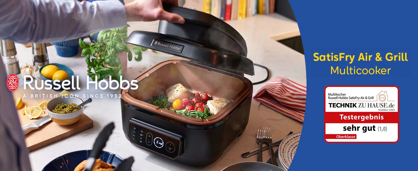 Фритюрниця Russell Hobbs SatisFry XL 5.5л з Rapid Air: гриль, мультиварка, повільне приготування, випікання