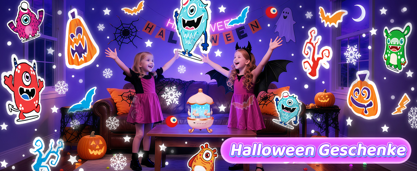 Дитячий нічник-проектор One Fire у формі єдинорога: 15 фільмів, 15 варіантів білого шуму, дистанційне керування, акумулятор 1200mAh, обертання 360°, подарунок для дівчаток 3-12 років