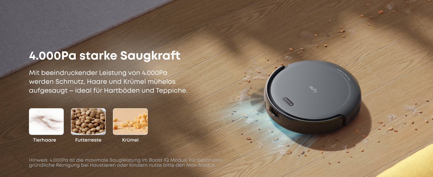 Робот-пилосос eufy C10 з автоматичною станцією самоочищення, 7,3 см, для прибирання килимів, з бічною щіткою для кутів, лазерна та інфрачервона навігація