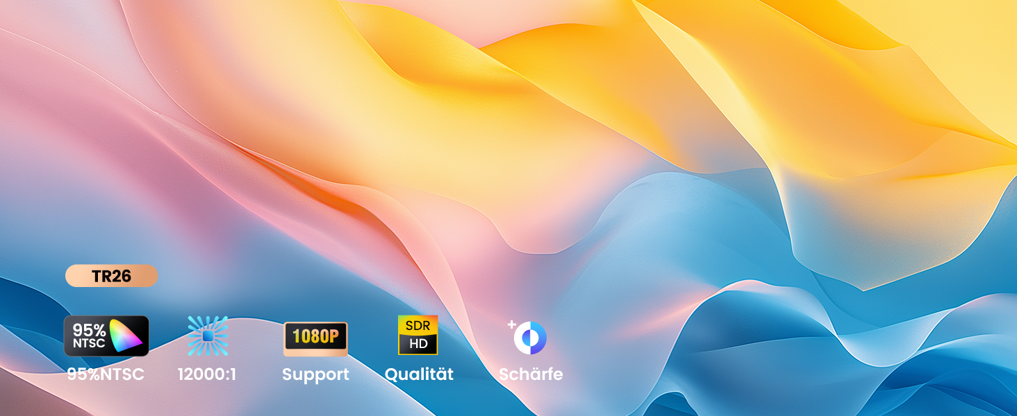 Портативний проєктор Mini Beamer 4K з підтримкою Android 13, WiFi 6, Bluetooth 5.4 та обертанням 270°. Підтримка HDMI, USB, iOS, PC. Автоматична корекція трапеції. Білий (молочний)