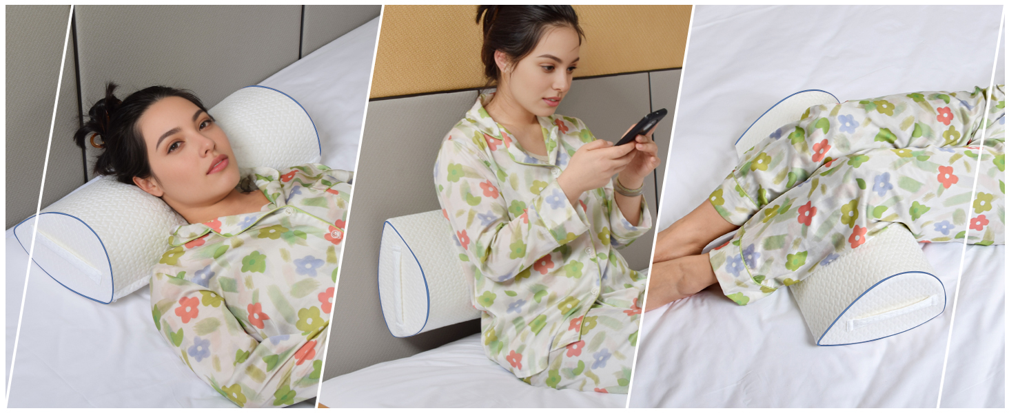 Подушка для сну на боку Pozico: ортопедична подушка для ніг з піни Memory Foam для колін, стегон та спини, знімний чохол, біла