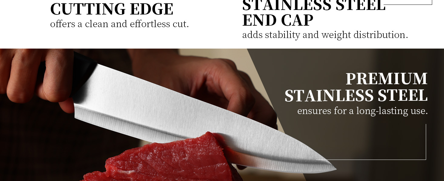 Набір кухонних ножів 7 предметів з бруском, нержавіюча сталь, кухонні ножі з кухонними ножицями, чорний, для професійних кухарів та поціновувачів