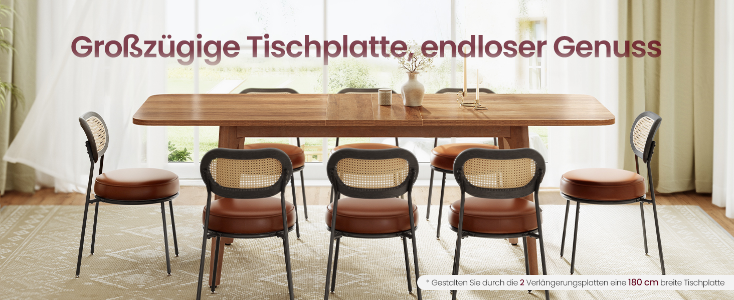 Стол розкладний VASAGLE для їдальні, кухні, офісу, 120 кг, горіховий колір, KDT090K01