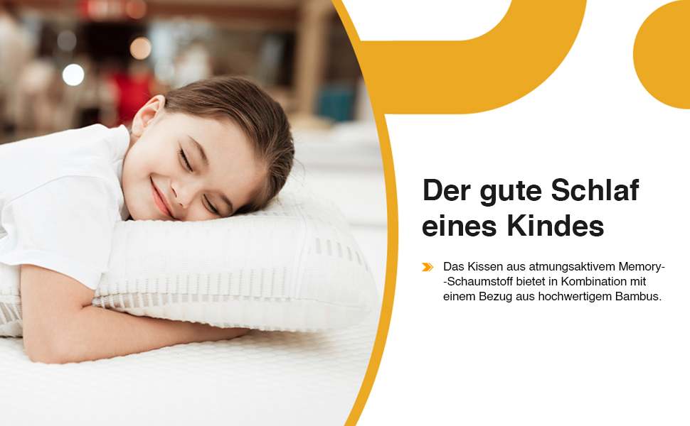 Дитяча подушка Inphysio з Memory Foam: бамбукова тканина, гіпоалергенна, 50x30x5.5 см, кремовий колір