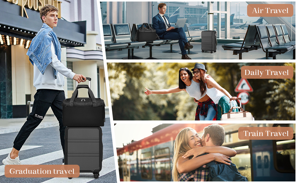 Набір валіз та рюкзака KONO 55см: ручна валіза та рюкзак Ryanair 40x20x25см, кремовий