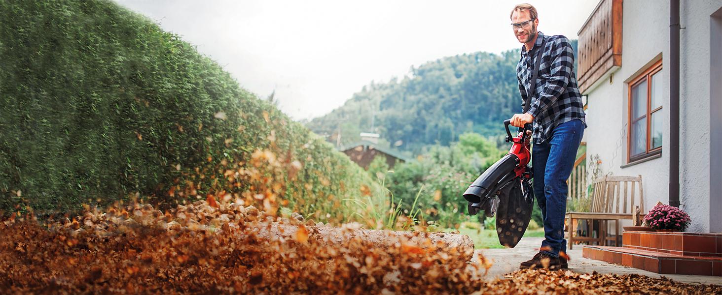 Einhell GE-CL 36 Li E-Solo Акумуляторний пилосос-повітродувка Power X-Change (2x18V, 210 км/год, безщітковий мотор, 45л мішок, ремінь, без акумулятора та зарядного пристрою)