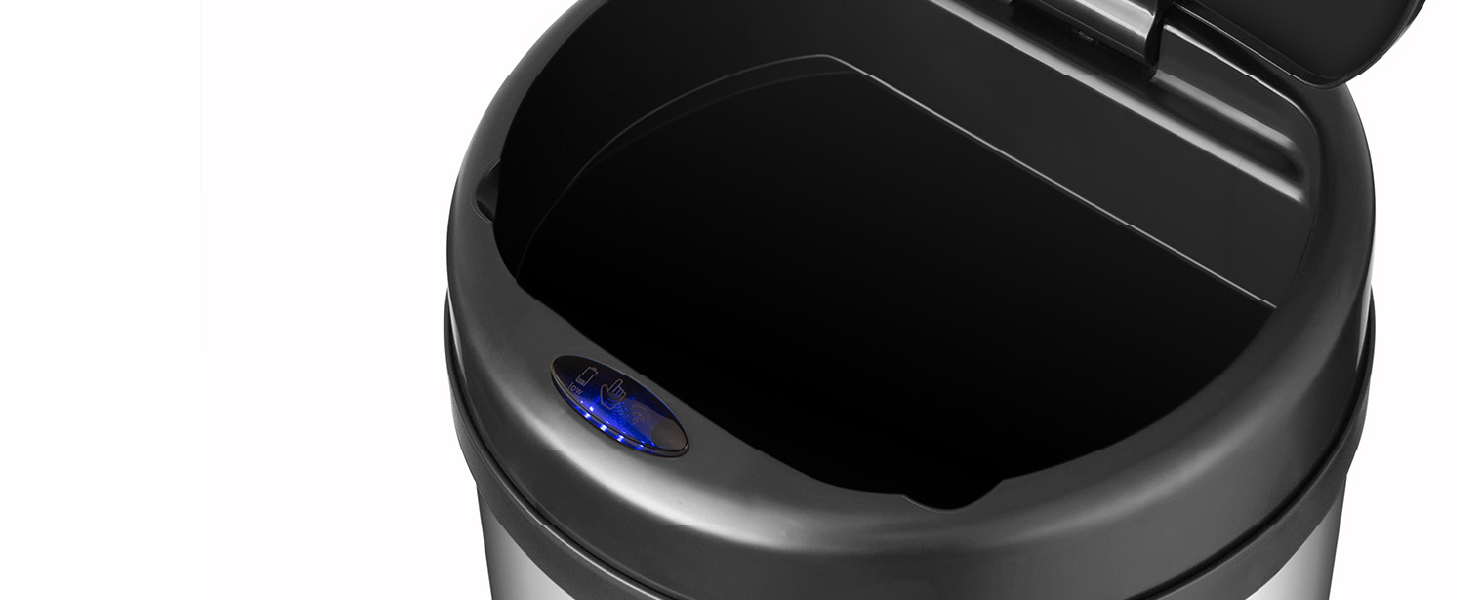 Відро для сміття Juskys з датчиком руху, 30 л, сріблястого кольору - нержавіюча сталь, з кришкою-кліпсою для пакетів