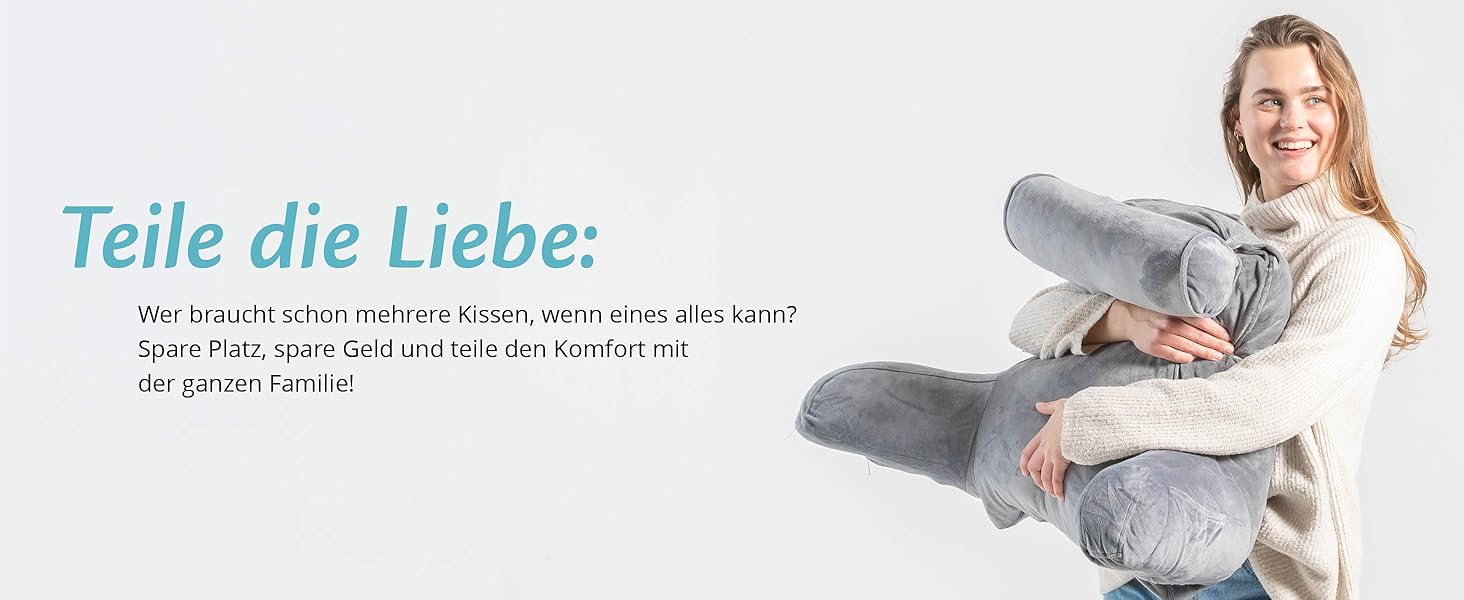 Подушка для читання Ella Lesekissen для ліжка та дивана з знімною подушкою для шиї - подушка для спини - подушка для читання з піною з пам'яті з підлокітниками, ідеально підходить для читання, перегляду телевізора, лінощів або як підтримка спини - сіра